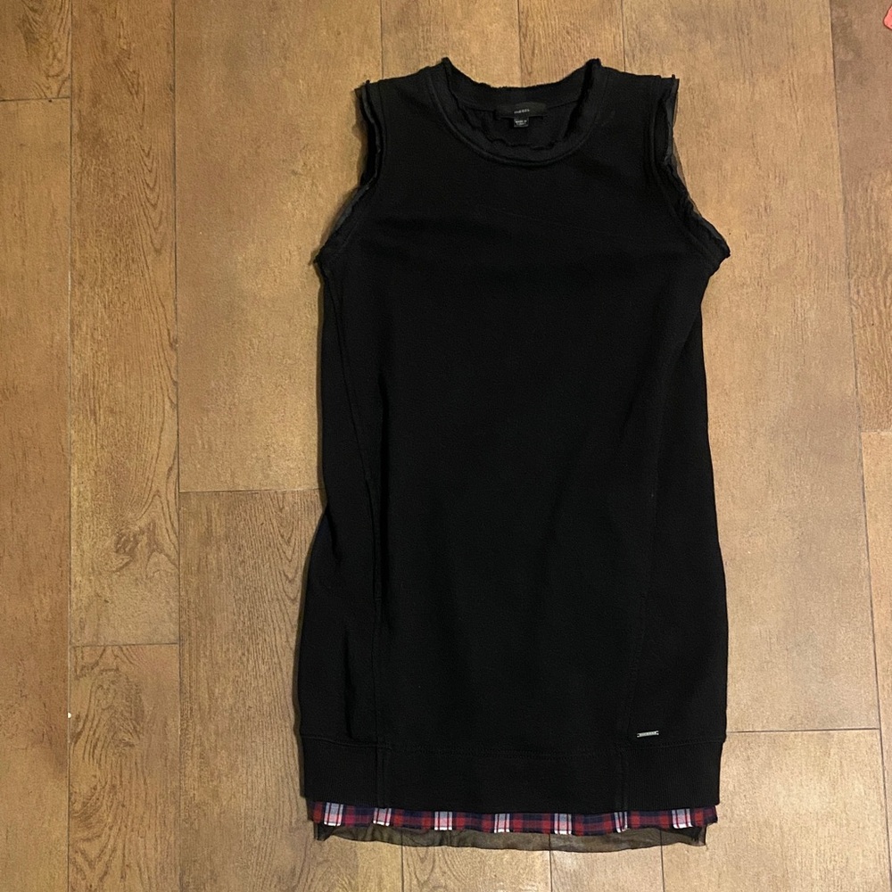 Diesel Black Dress with Plaid Accent